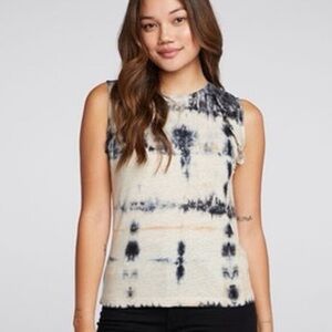 Cha sor Ruffle Raglan Muscle Tank Black NWT $68 Retail